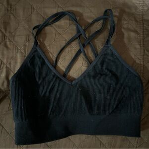 Wilfred Black Ribbed Sports Bra